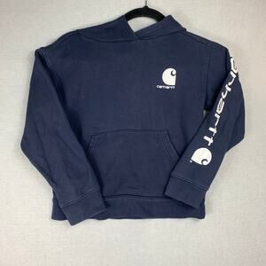 Carhartt Hoodie Youth Boys Small Outdoor Blue Sweatshirt Pullover